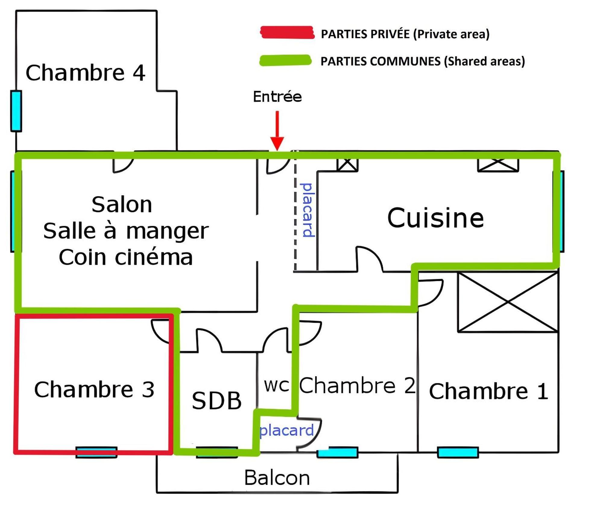 Chambre En Colocation Fille, Proche Mer, Climatisation ตูลง ห้อง รูปภาพ